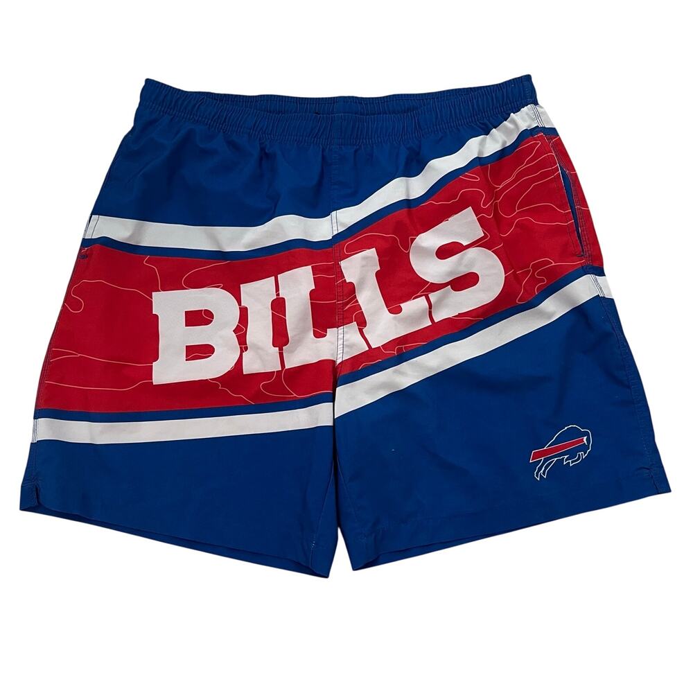 Buffalo Bills NFL Men’s Size Large Swim Trunks Board Shorts Big Wordmark Camo
